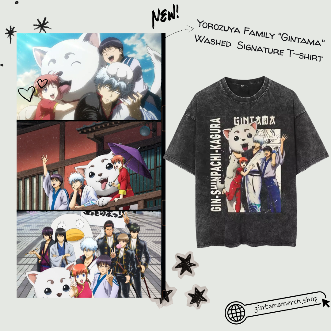 Yorozuya Family "Gintama" Retro PTTT1704 Washed  Gintama T-Shirt